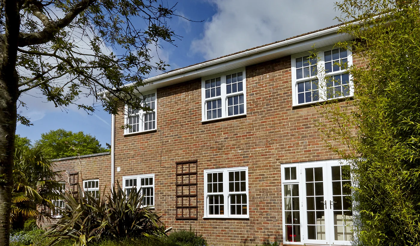 Sliding sash windows on a Sussex house